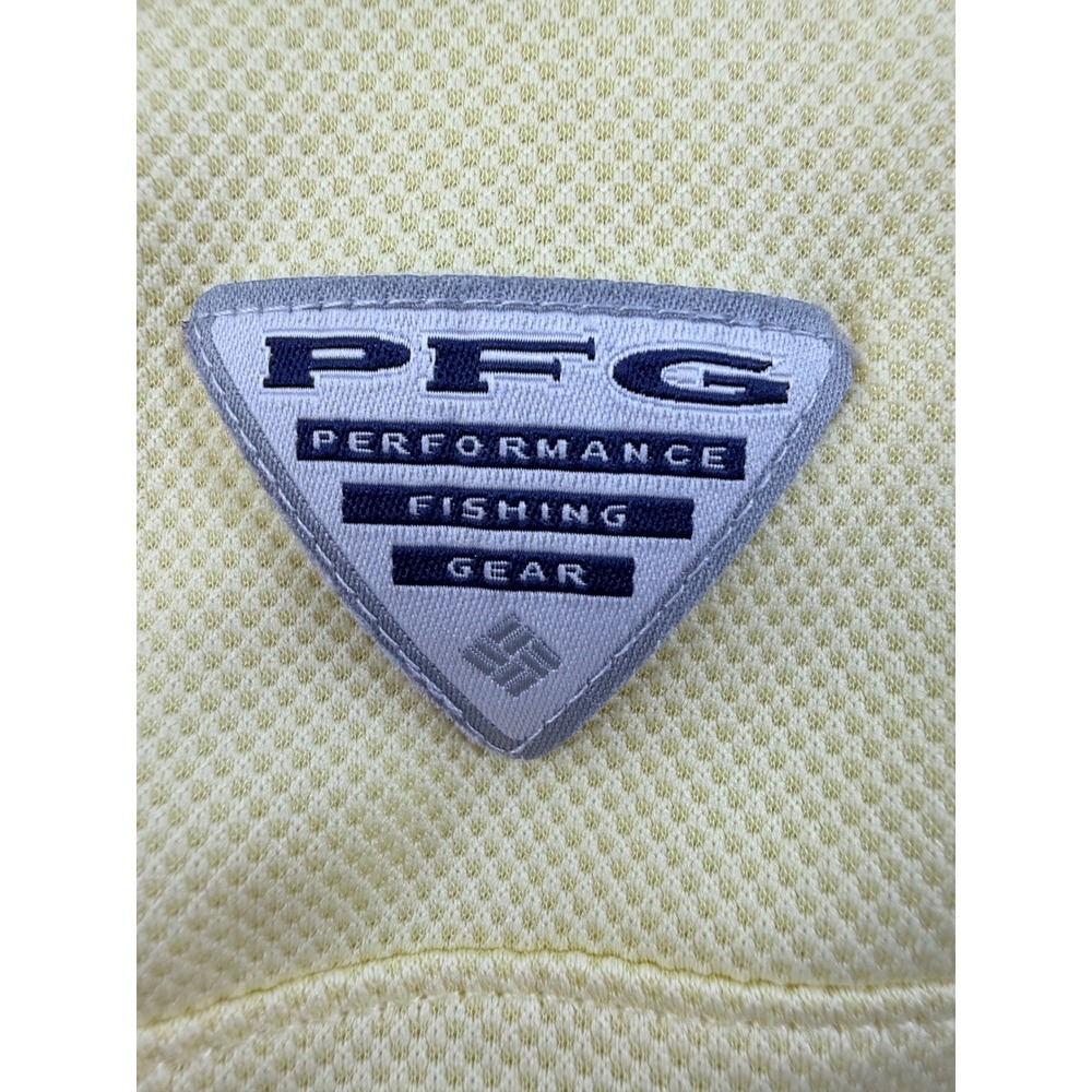 Columbia PFG Mens XL Yellow Omni-Shade Performance Fishing Polo Shirt - Picture 6 of 11